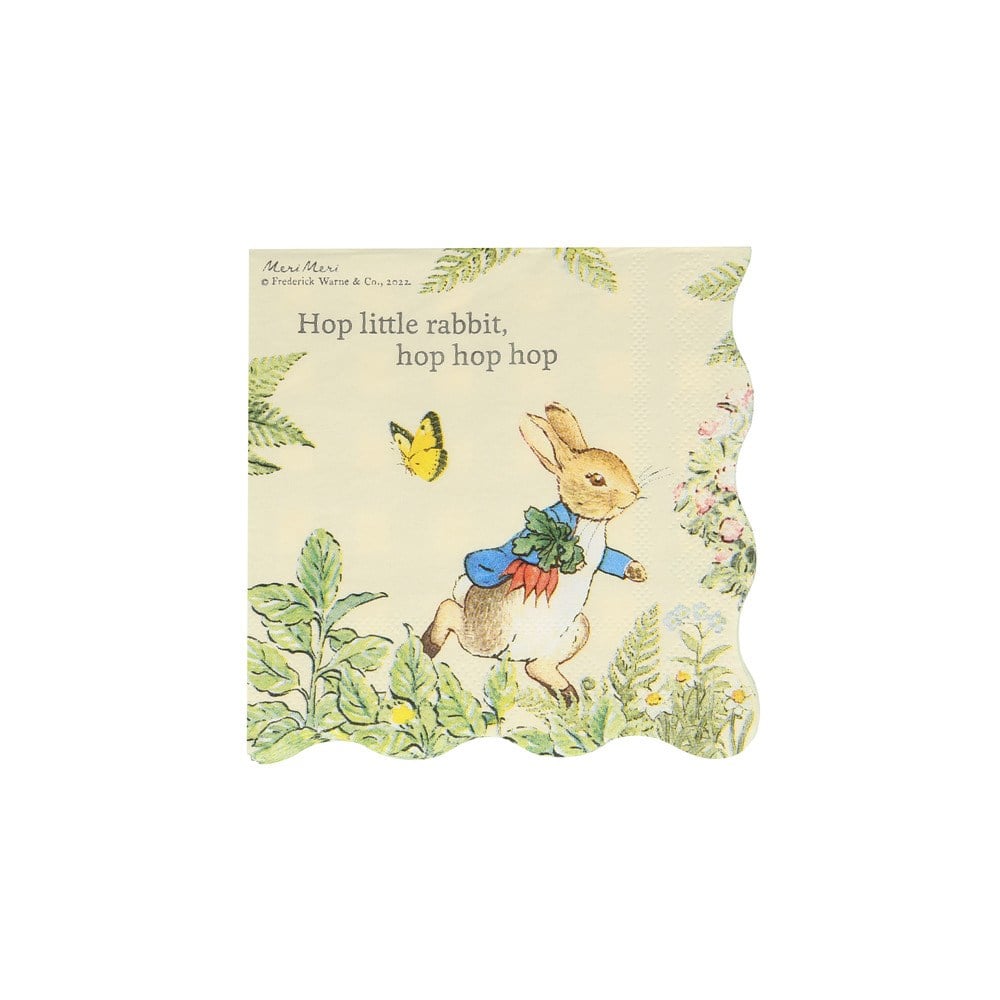 Meri Meri - Peter Rabbit In The Garden Small Napkins - Peter Rabbit Bahçede Peçeteler - S - 16'lı Peçeteler