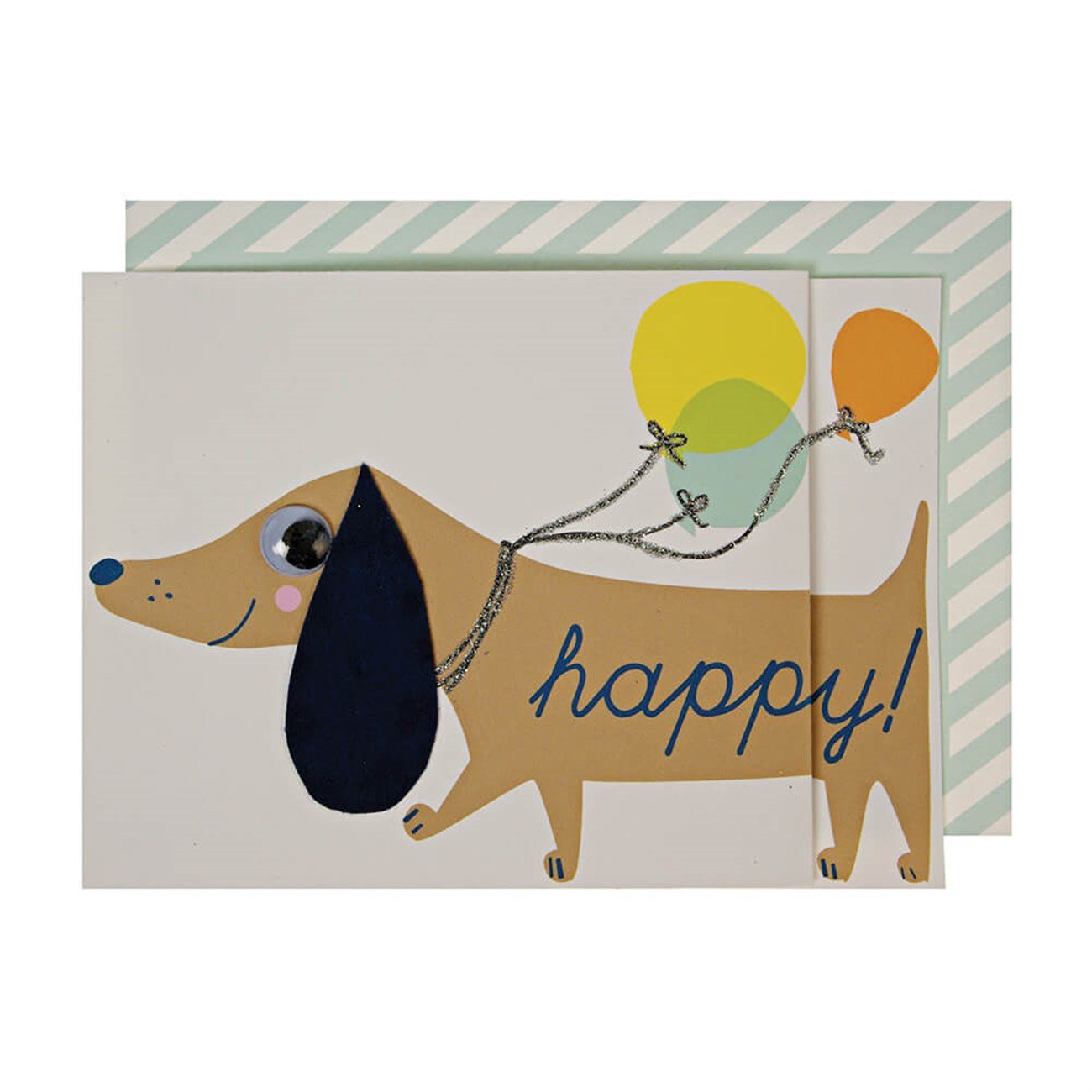 Meri Meri - Sausage Dog Concertina Card - Sausage Dog Tebrik Kartı