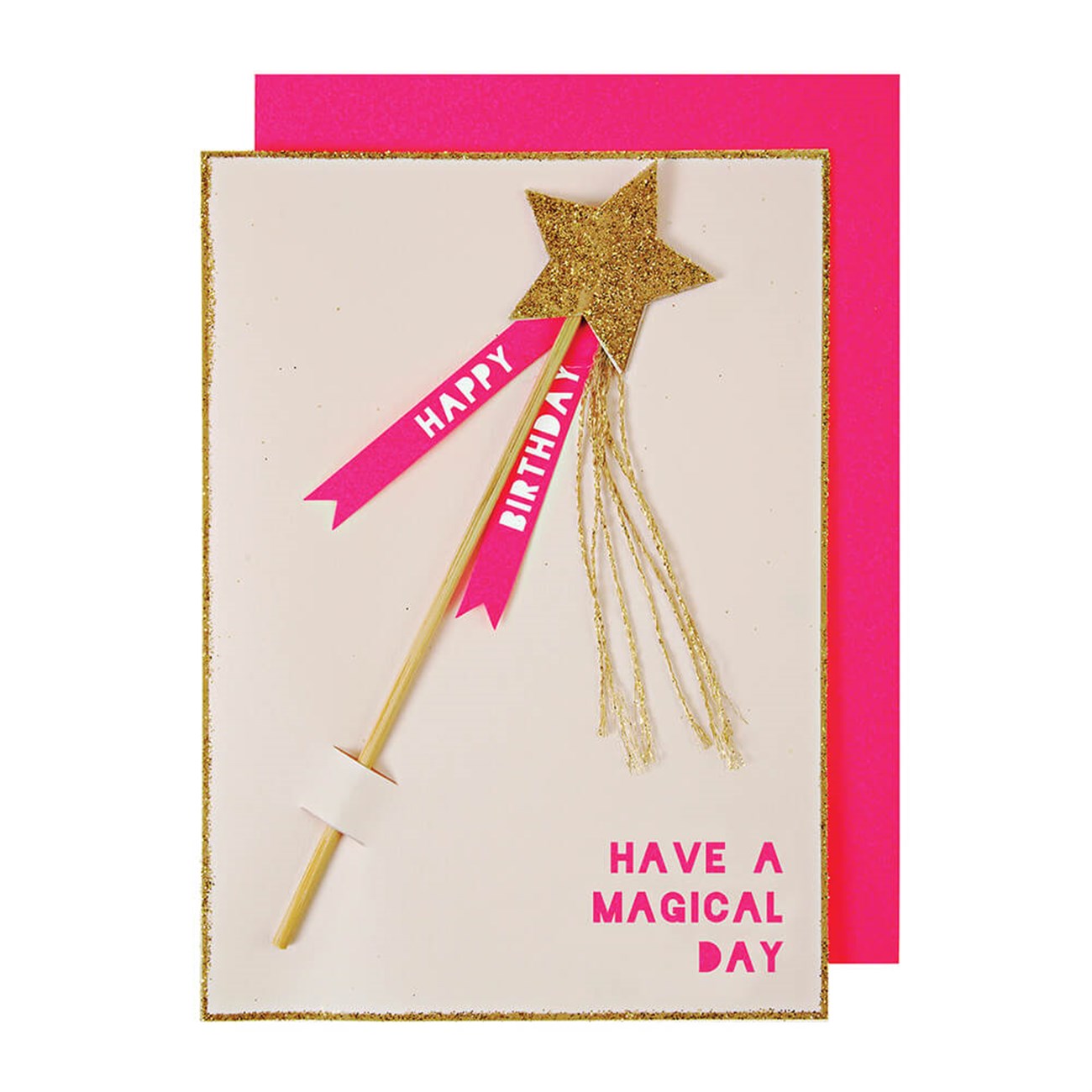 Meri Meri - Magic Wand Birthday Card - Sihirli Değnek Tebrik Kartı