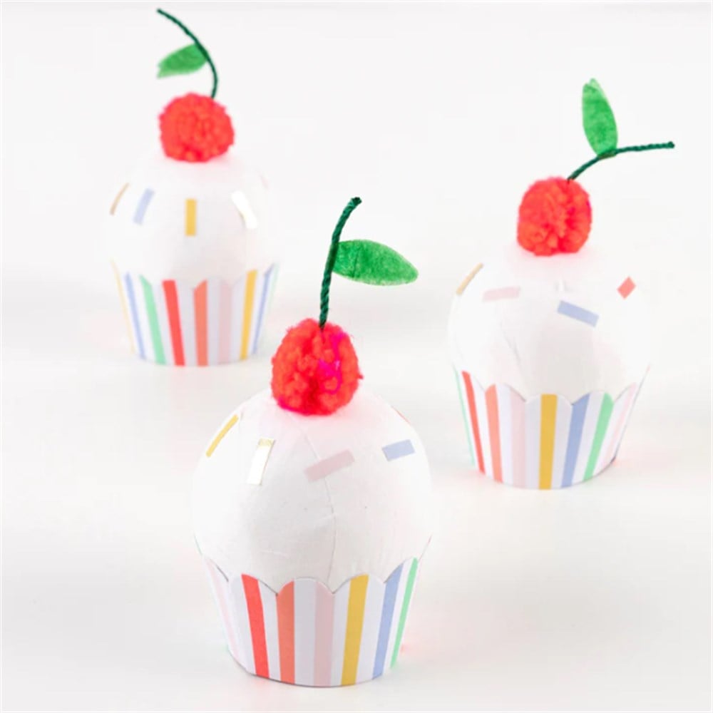 Meri Meri - Cupcake Surprise Balls - Cupcake Sürpriz Toplar - 3lü Süprizli Konfetiler ve Toplar