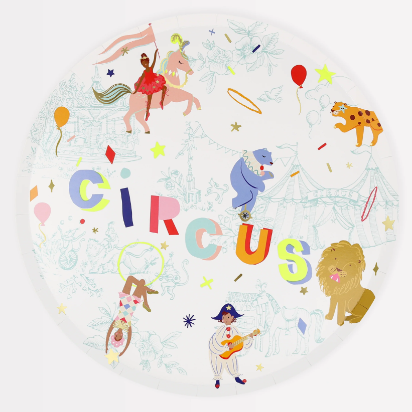 Meri Meri - Circus Dinner Plates - Sirk Tabaklar (L) (x8) Tabaklar