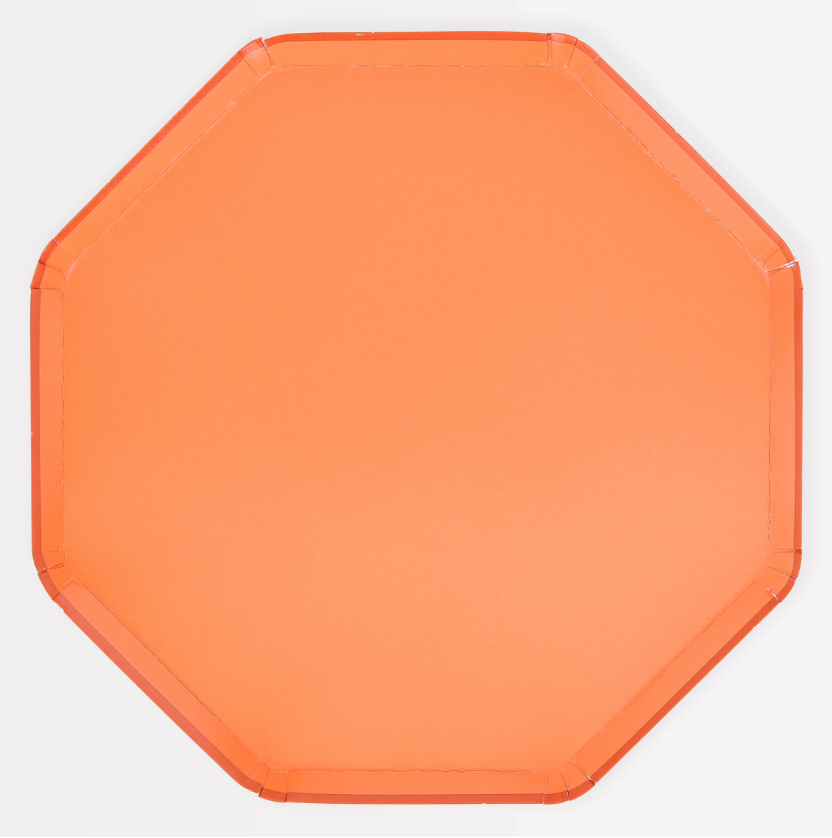 Meri Meri - Papaya Dinner Plates - Papaya Rengi Tabaklar (L) (x8) Tabaklar