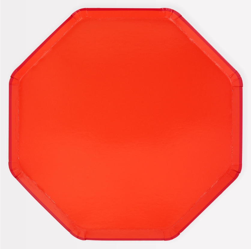 Meri Meri - Tomato Red Dinner Plates - Domates Kırmızısı Tabaklar (L) (x8) Tabaklar