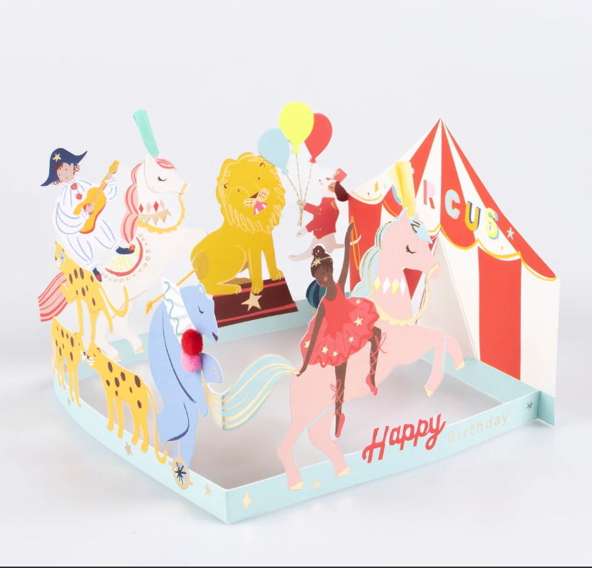 Meri Meri - Circus Concertina Card - Sirk Tebrik Kartı Tebrik Kartları