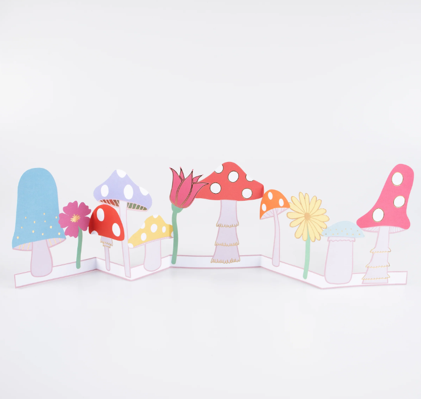 Meri Meri - Mushroom Concertina Card - Mantar Tebrik Kartı Tebrik Kartları