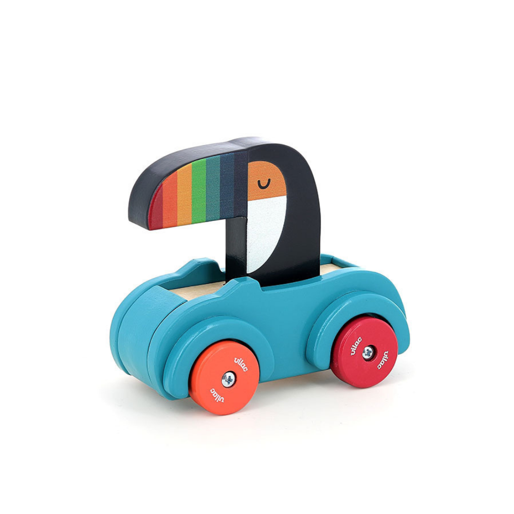 VilacVilac - Sesli Ahşap Araba - Tukan7426K
