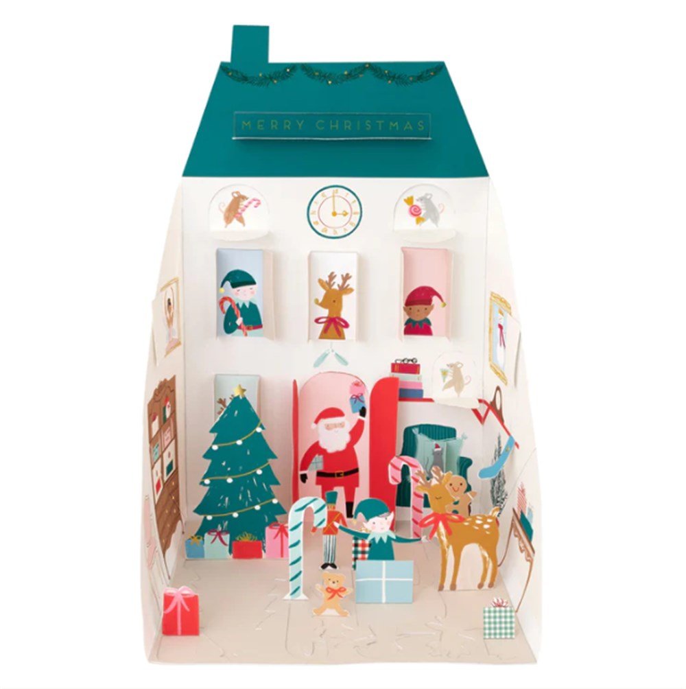 Meri Meri - Santa's House Pop Up Advent Calendar - Noel Baba'nın Evi Advent Calendar Yeni Yıl