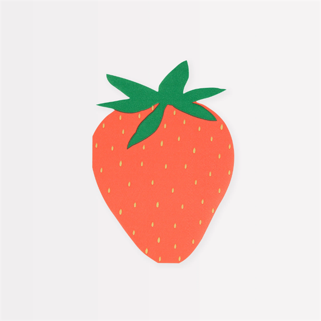 Meri Meri Strawberry Napkins Çilek Peçeteler (x16) l Karavan Kids
