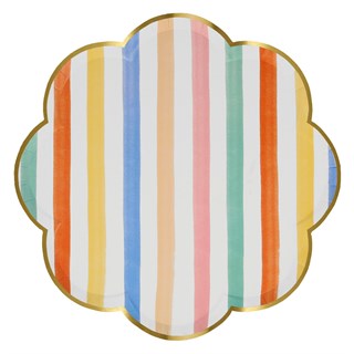 Meri Meri - Colourful Pattern Dinner Plates - Renkli Desenler Tabaklar - L - 8'li Tabaklar