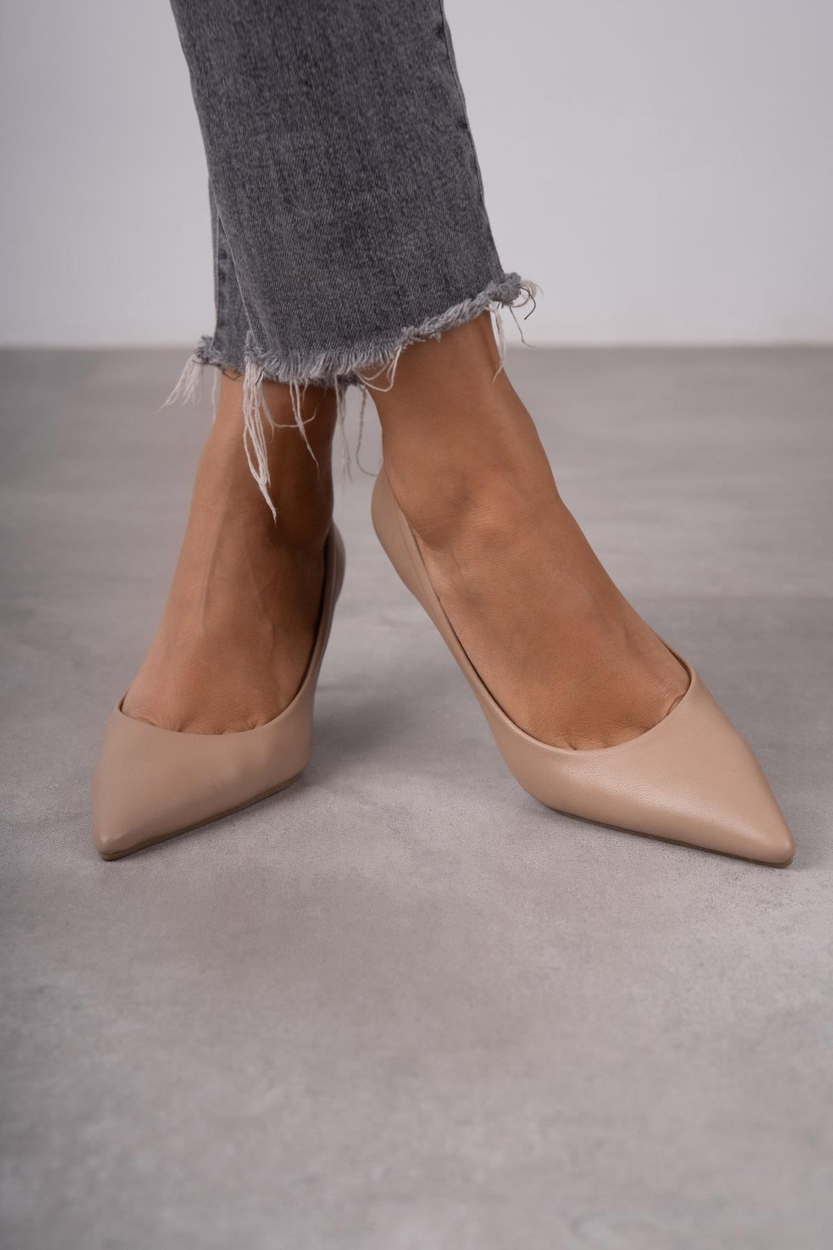 ANNA TEN DERİ HAKİKİ STİLETTO TEN DERİ