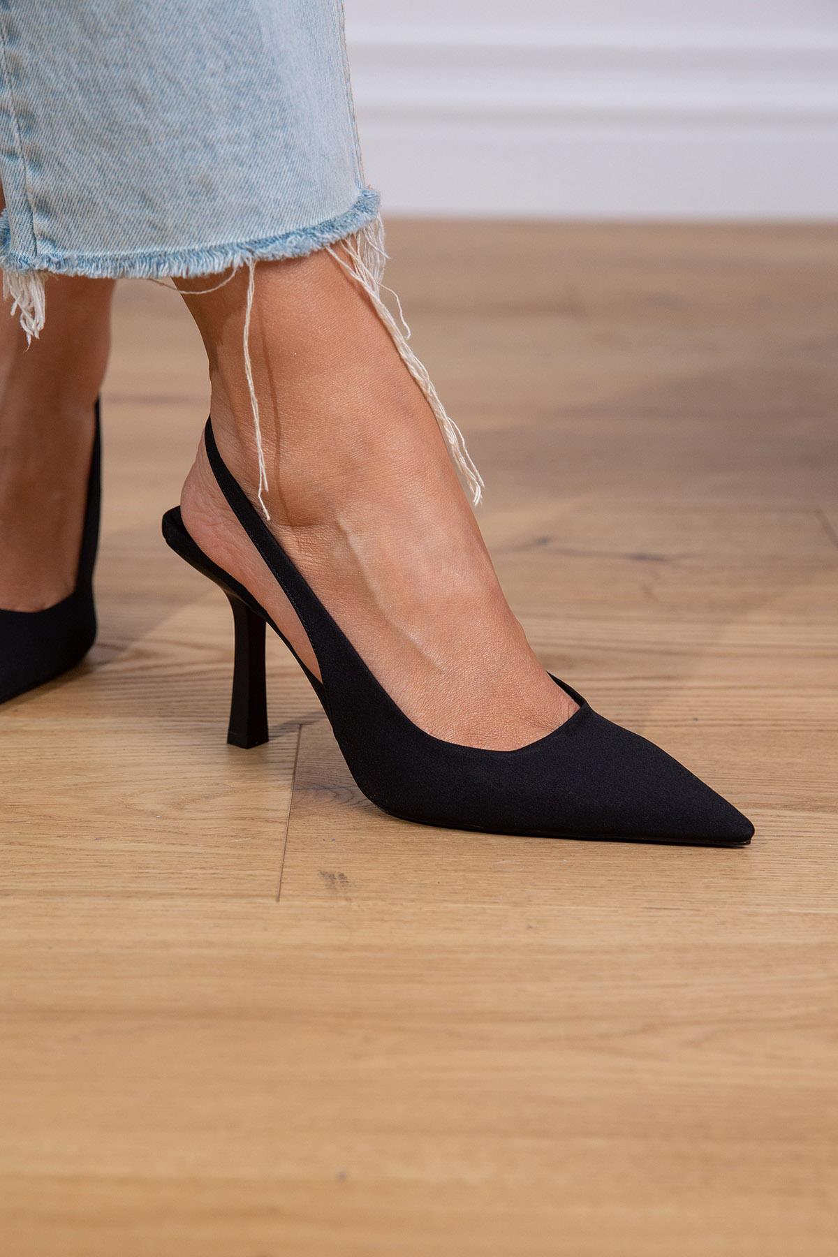 APRİL SİYAH MAT SATEN AYAKKABI SİYAH