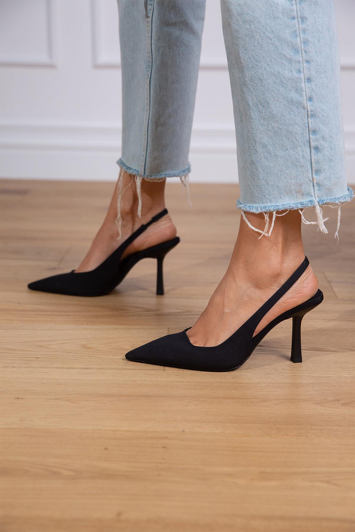 APRİL SİYAH MAT SATEN AYAKKABI SİYAH