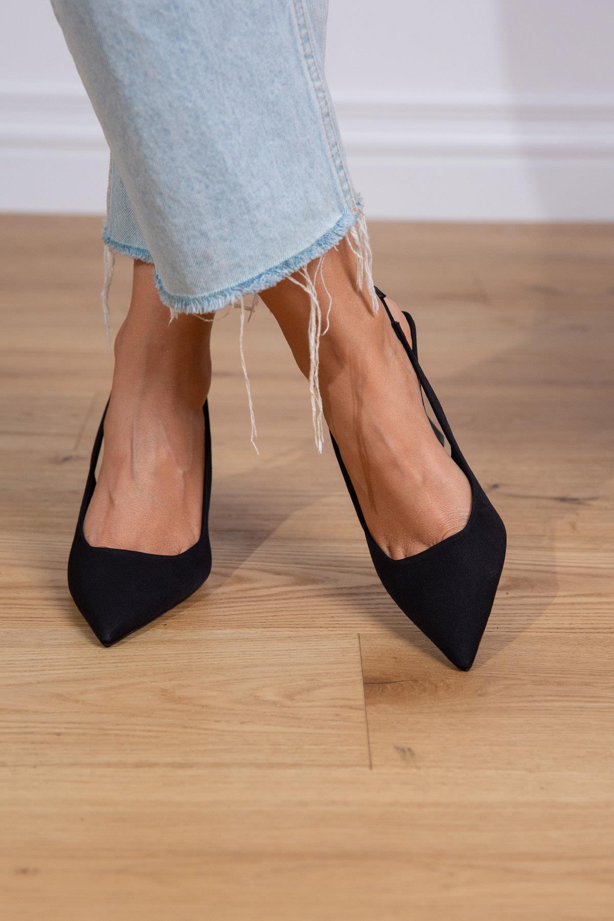 APRİL SİYAH MAT SATEN AYAKKABI SİYAH