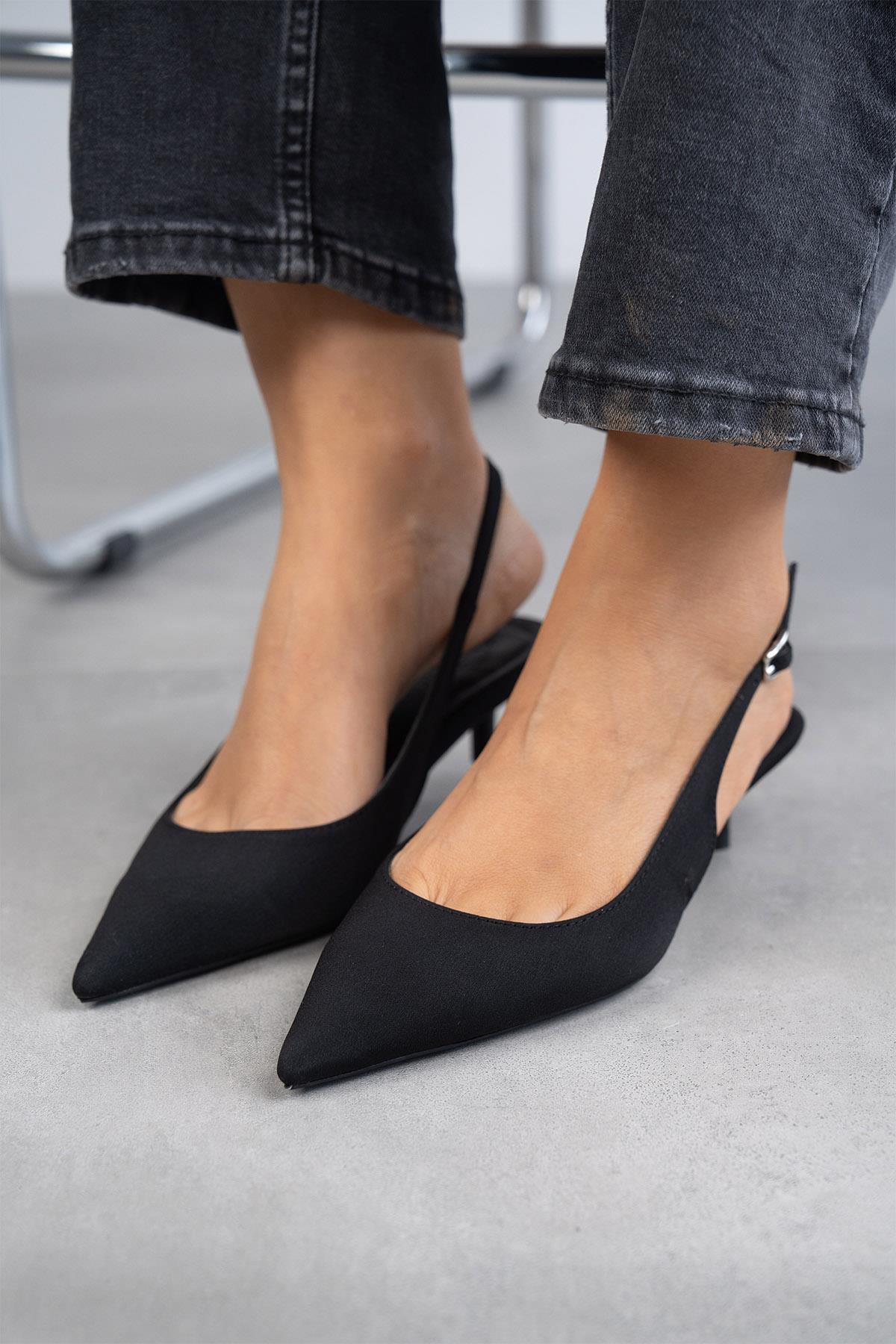 AURA SİYAH MAT SATEN AYAKKABI SİYAH