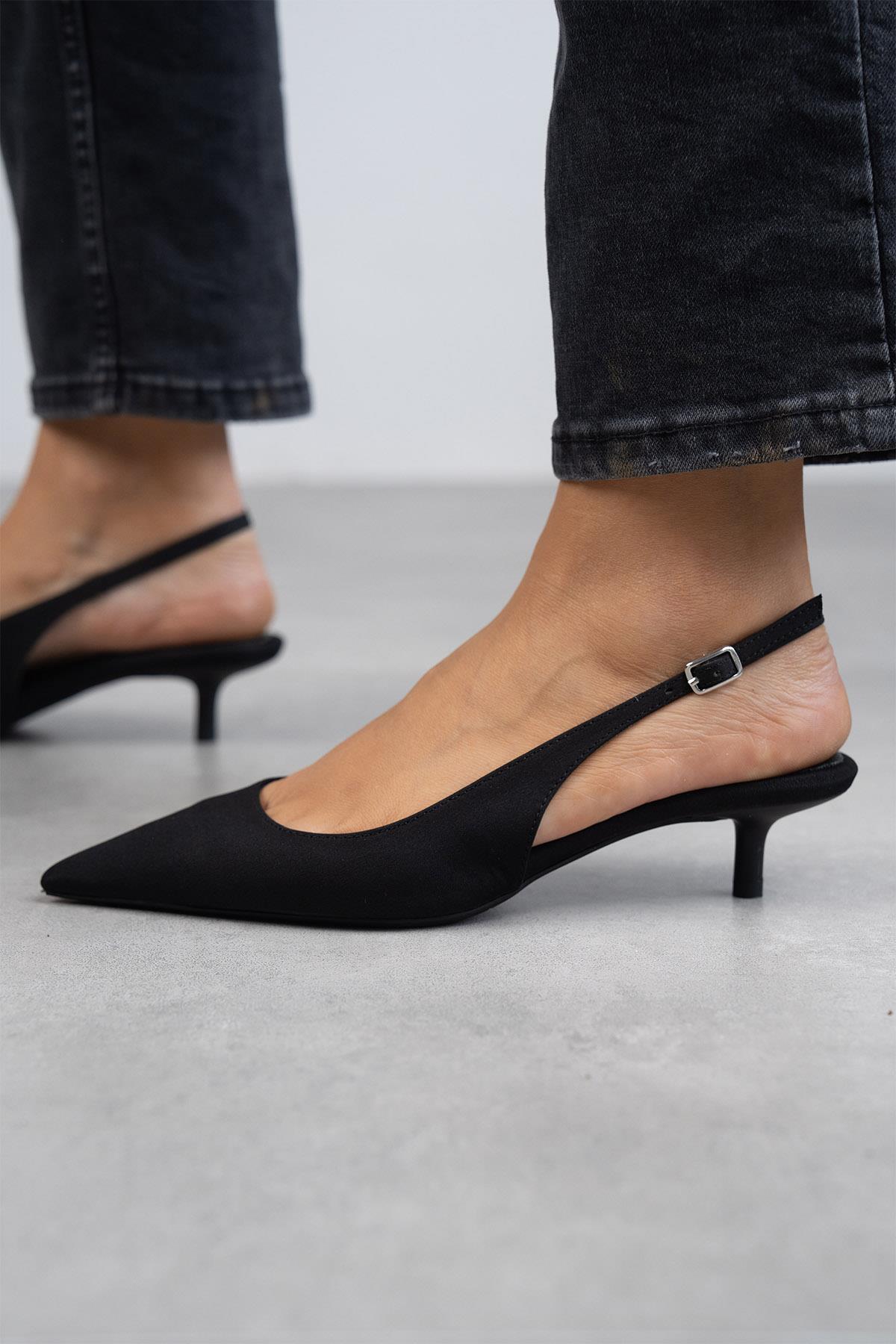 AURA SİYAH MAT SATEN AYAKKABI SİYAH