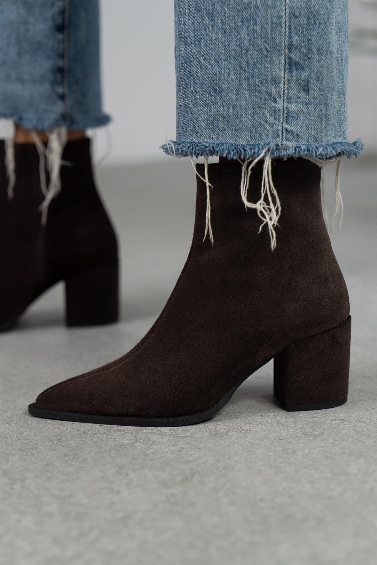 BERLİN KOYU KAHVE SÜET BOT KAHVE