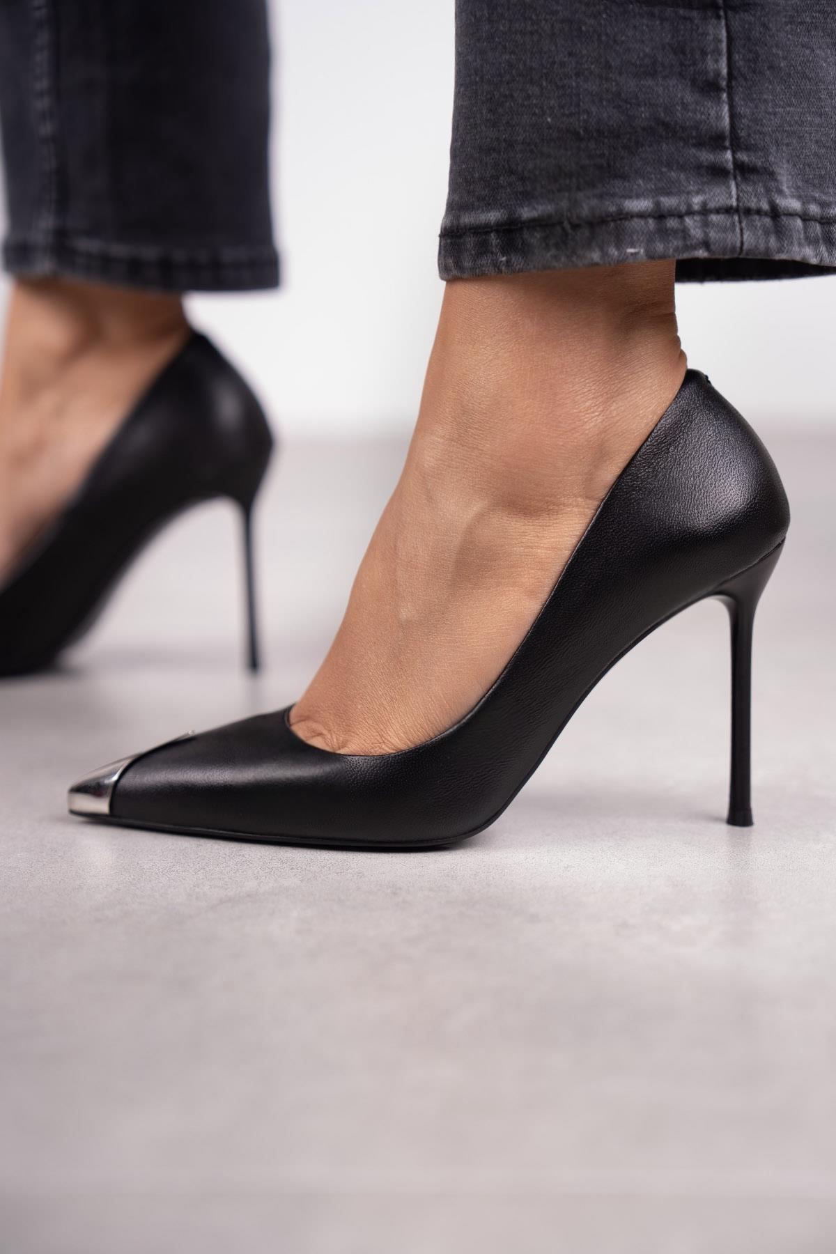 BLAZE SİYAH DERİ STİLETTO SİYAH DERİ