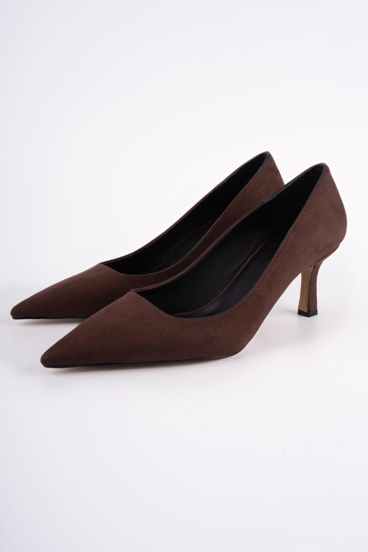 BLUSH KOYU KAHVE SÜET STİLETTO KAHVE