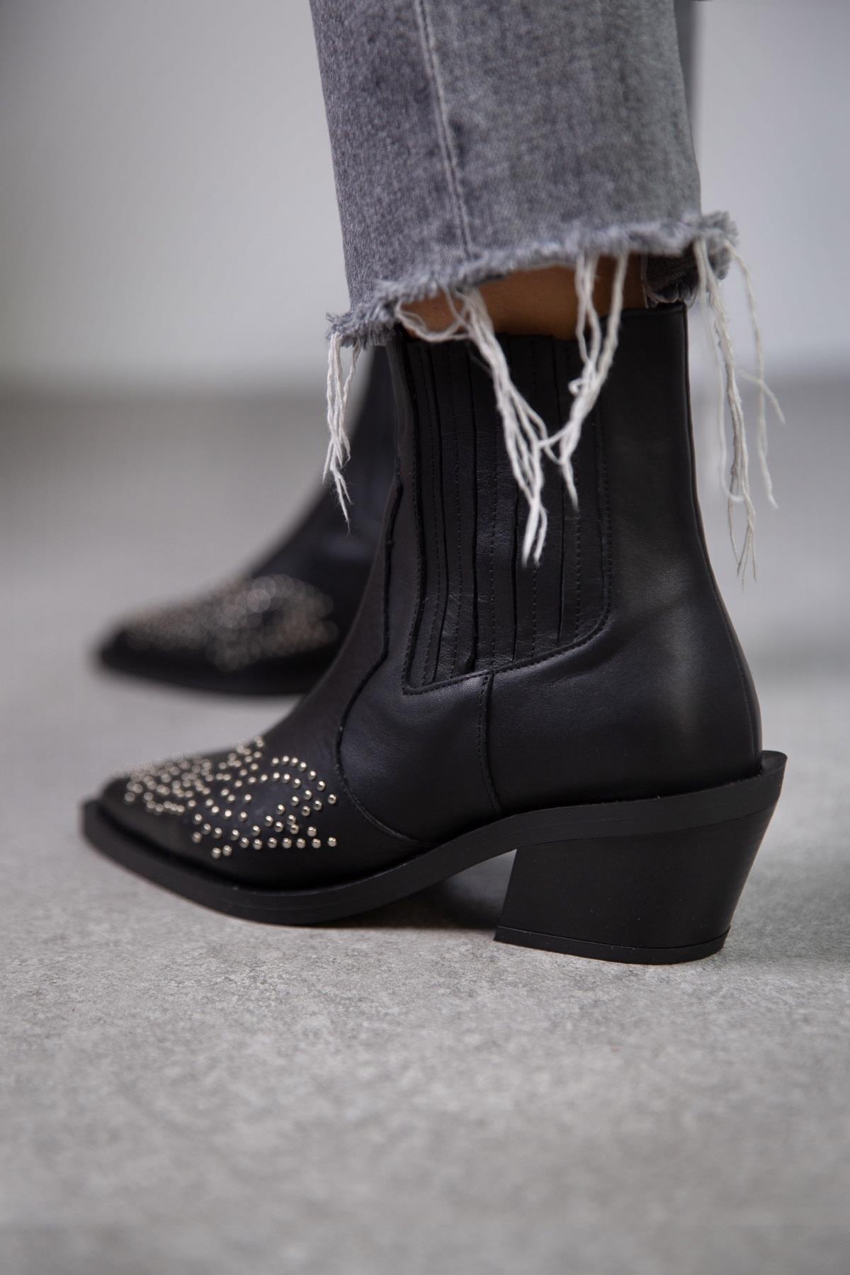 BOBCAT SİYAH DERİ KOVBOY SİYAH DERİ