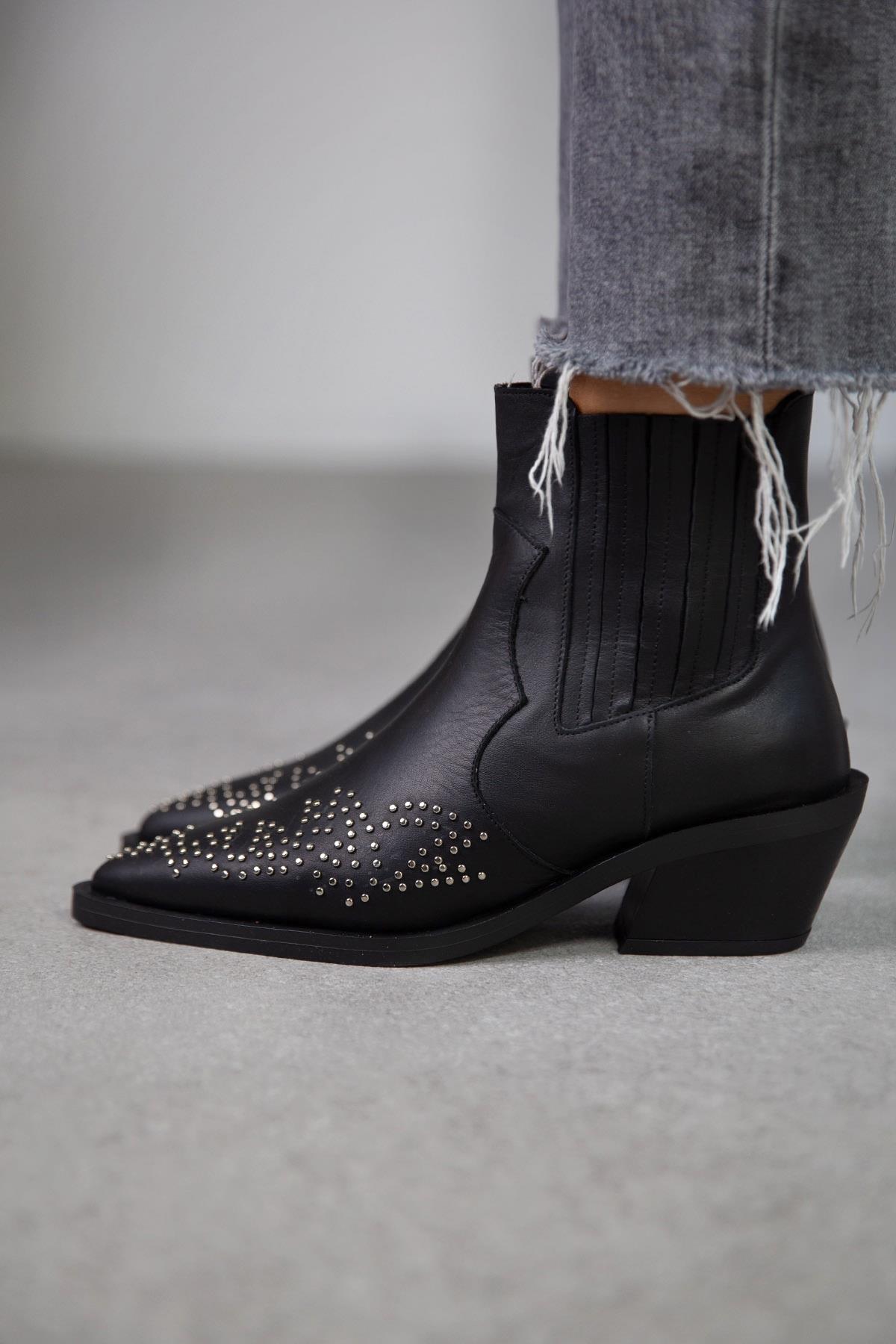 BOBCAT SİYAH DERİ KOVBOY SİYAH DERİ