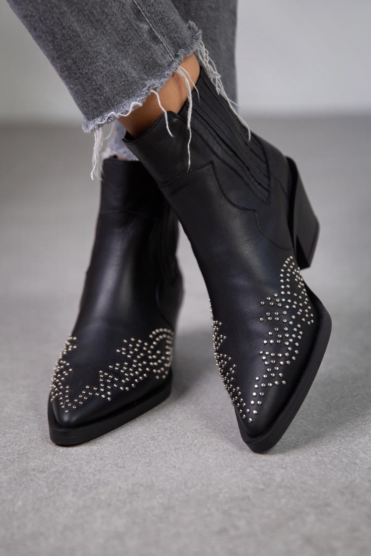 BOBCAT SİYAH DERİ KOVBOY SİYAH DERİ