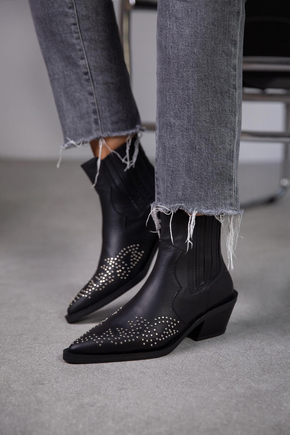 BOBCAT SİYAH DERİ KOVBOY SİYAH DERİ