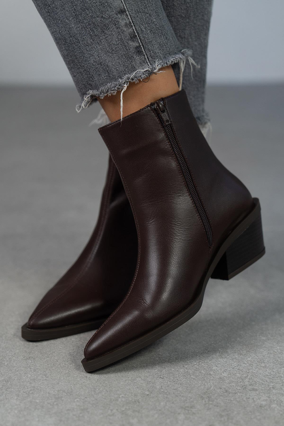 BONNY KAHVE DERİ BOT KAHVE