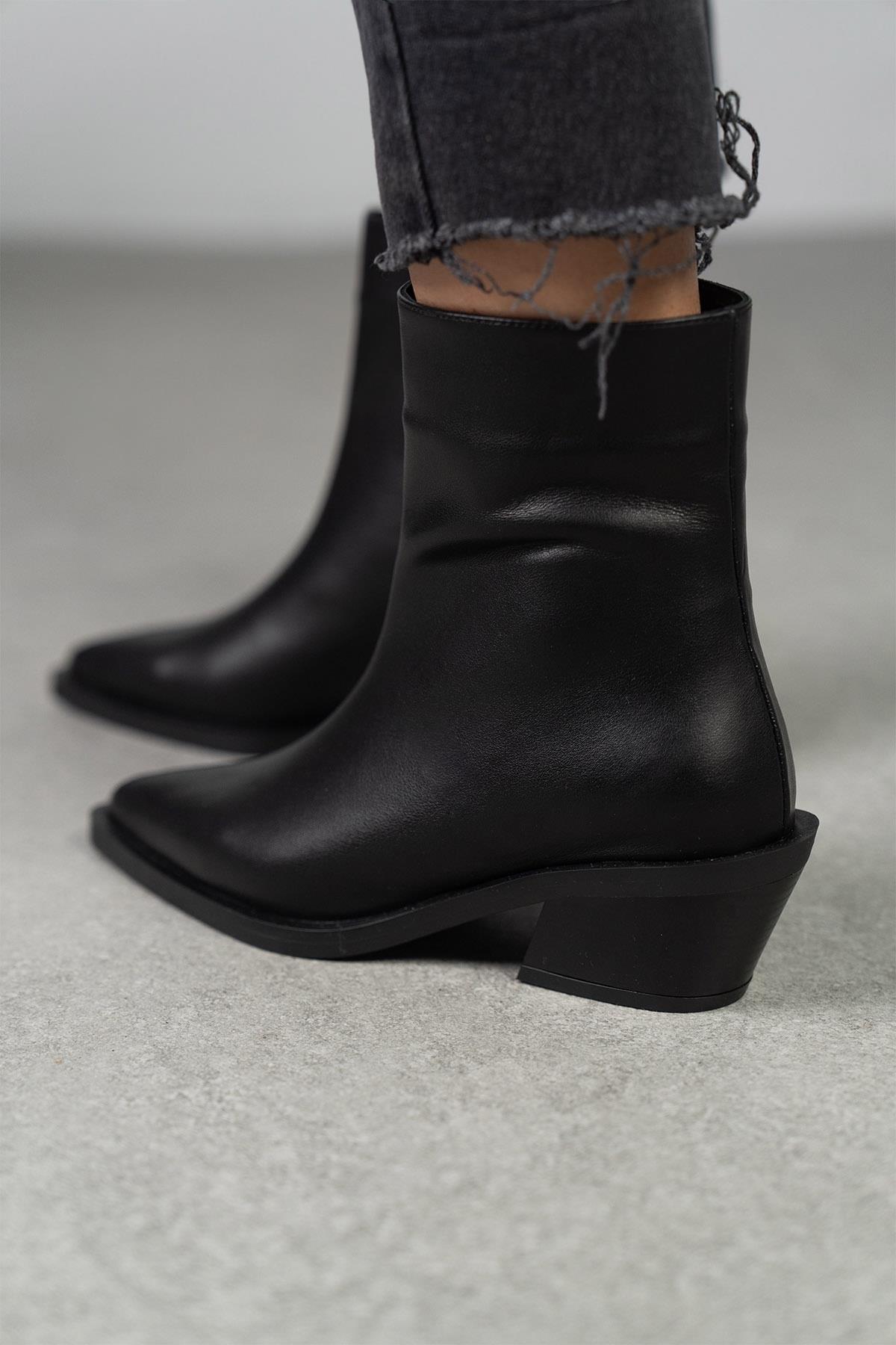 BONNY SİYAH DERİ BOT SİYAH DERİ