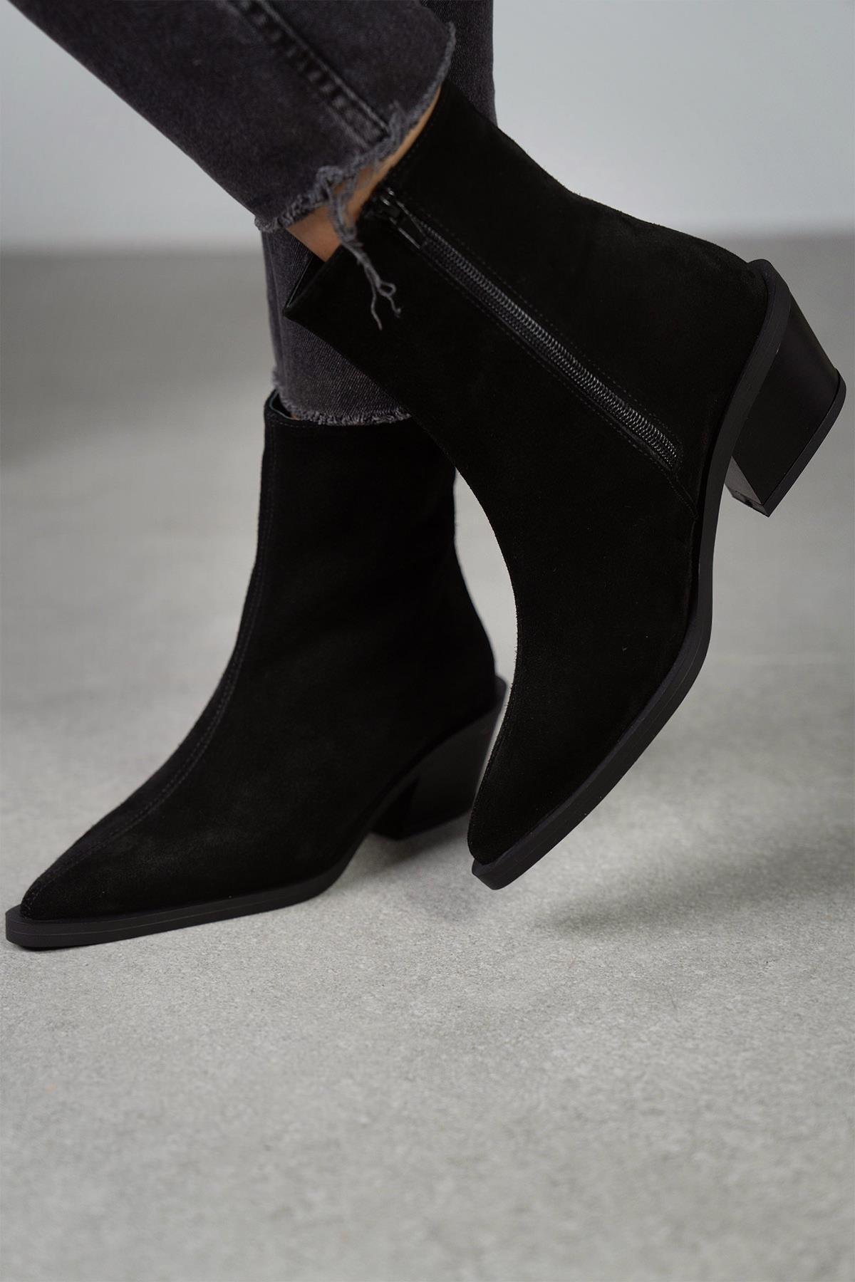 BONNY SİYAH SÜET BOT SİYAH SÜET