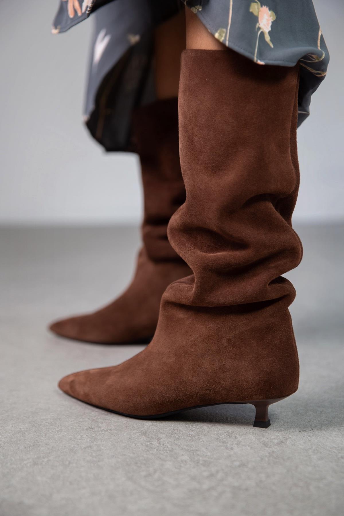 CİTY KAHVE SÜET ÇİZME KAHVE