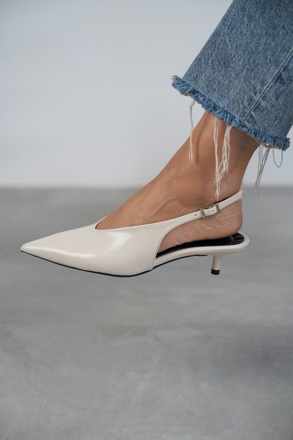 DALİA EKRU DERİ AYAKKABI BEYAZ DERİ