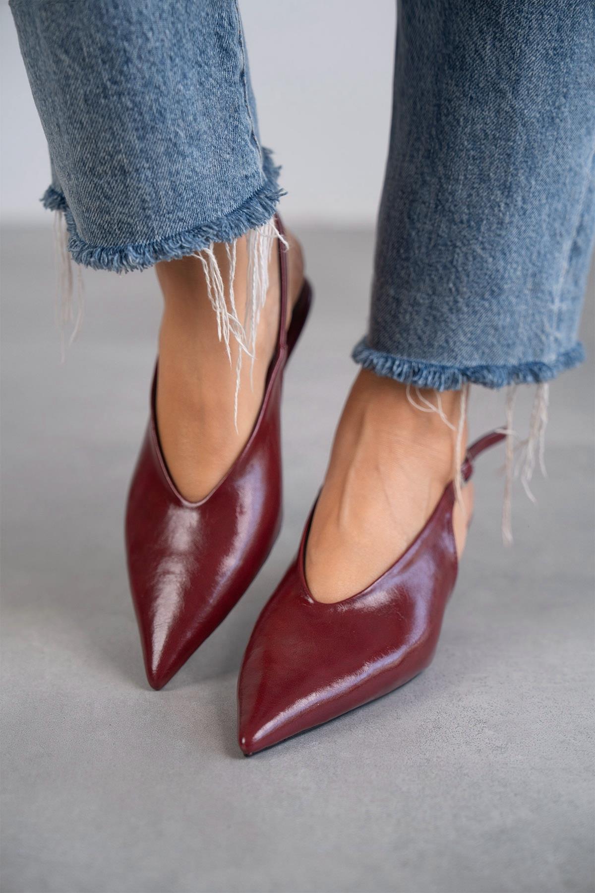 DALİA BORDO DERİ AYAKKABI bordo