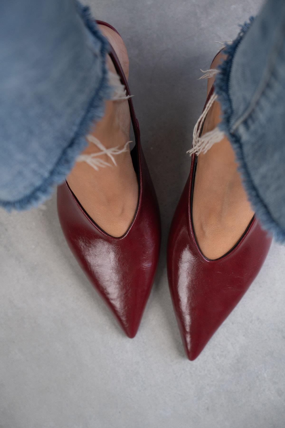 DALİA BORDO DERİ AYAKKABI bordo