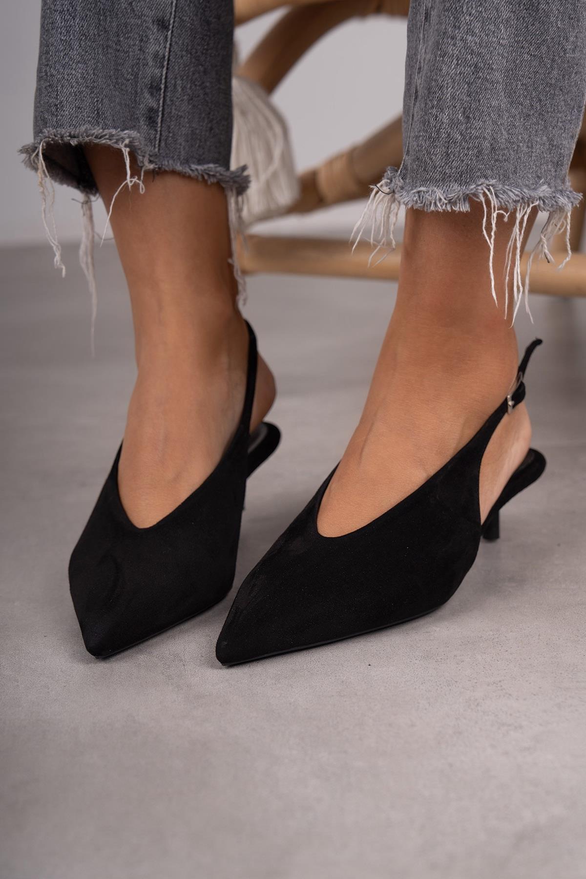 DALİA SİYAH SÜET HAKİKİ AYAKKABI SİYAH SÜET