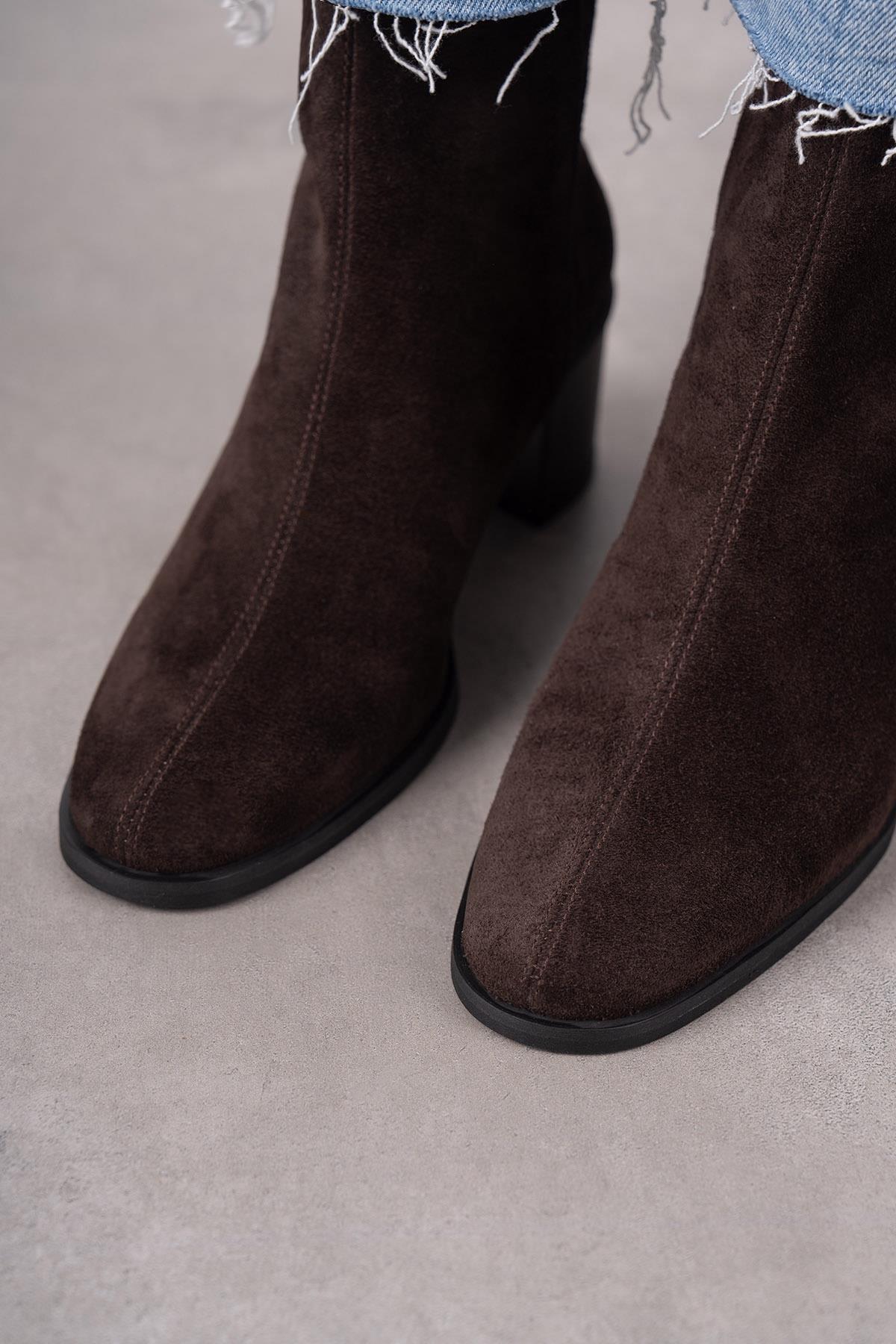 ELENOR KOYU KAHVE SÜET BOT KAHVE