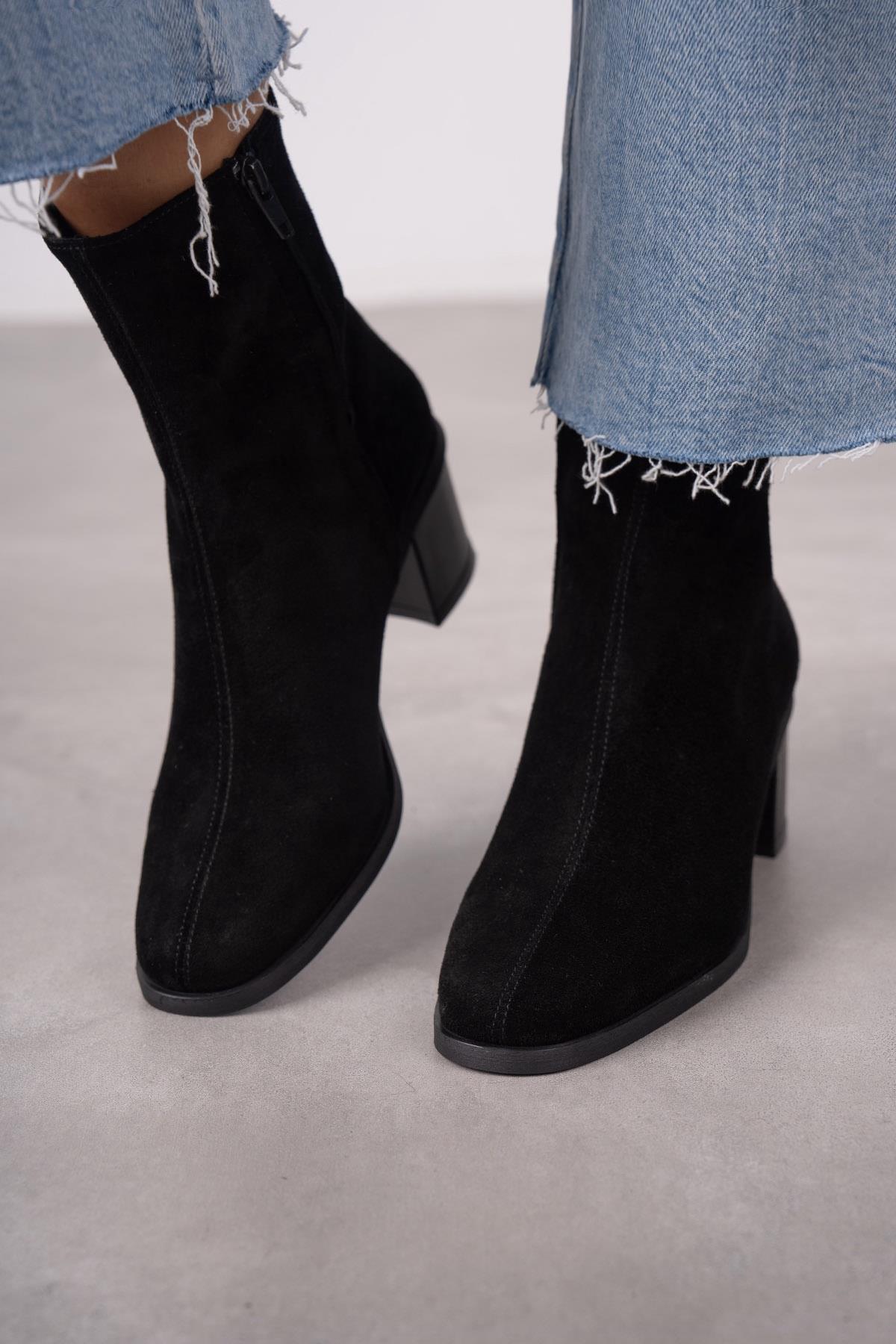 ELENOR SİYAH SÜET BOT SİYAH SÜET