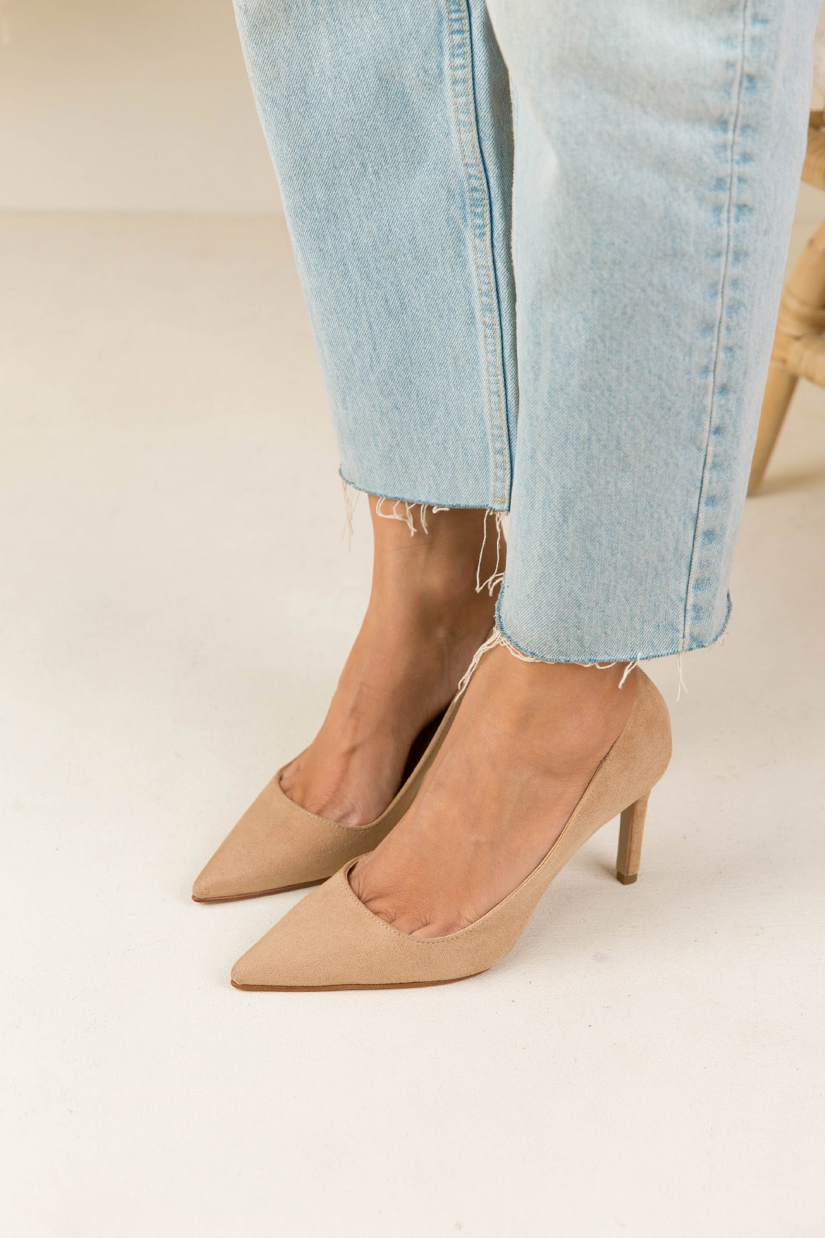 ELY BEJ SÜET STİLETTO BEJ SÜET
