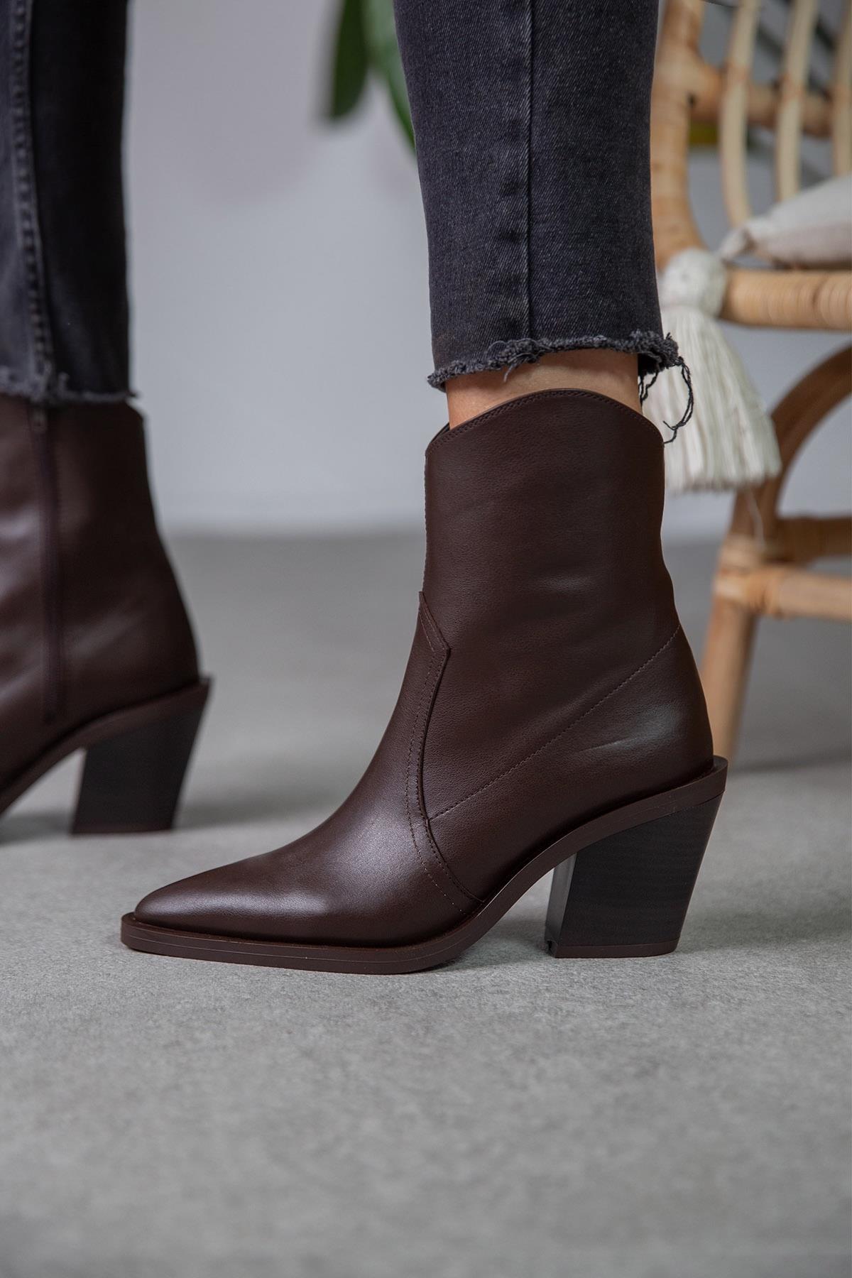 ESCAPE KAHVE DERİ KOVBOY KAHVE