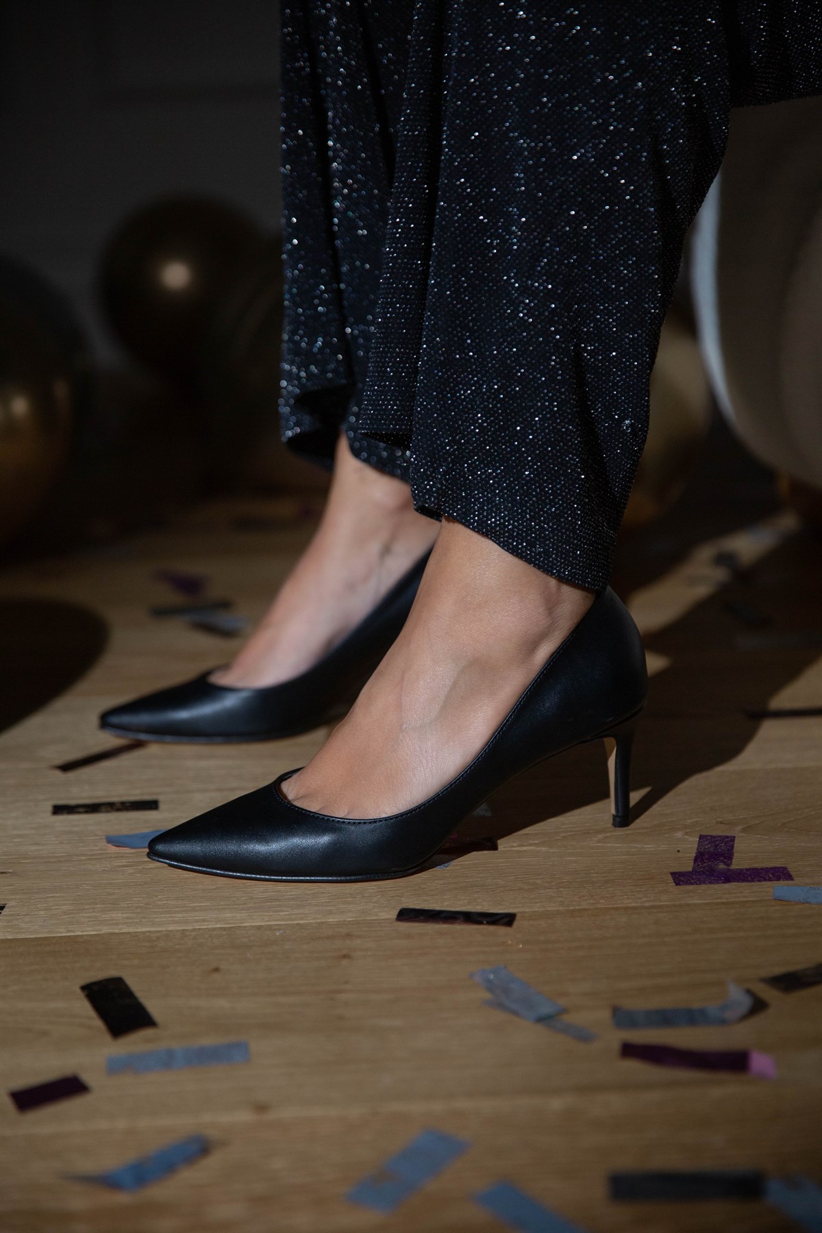 EVA SİYAH MAT DERİ STİLETTO SİYAH DERİ