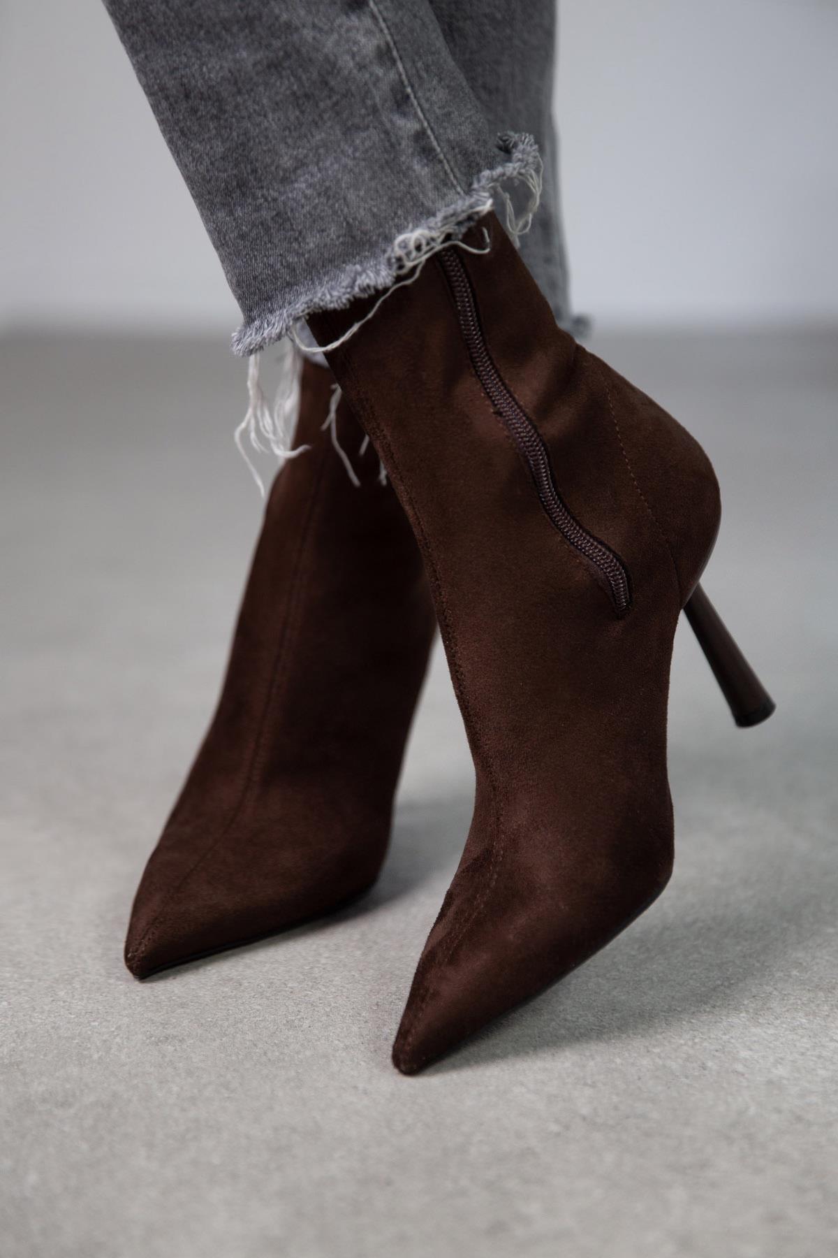 FALL STREÇ KOYU KAHVE SÜET BOT KAHVE