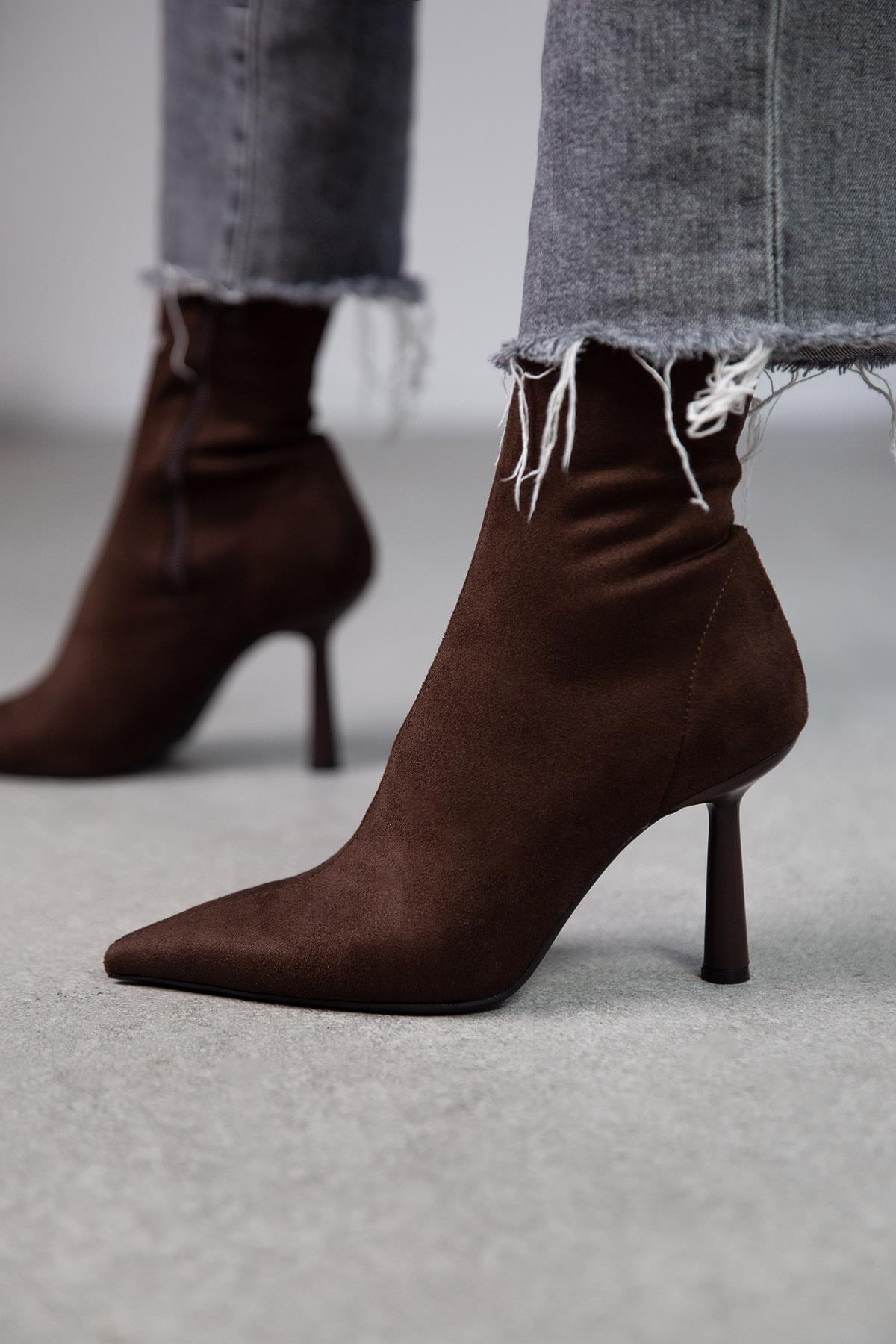 FALL STREÇ KOYU KAHVE SÜET BOT KAHVE