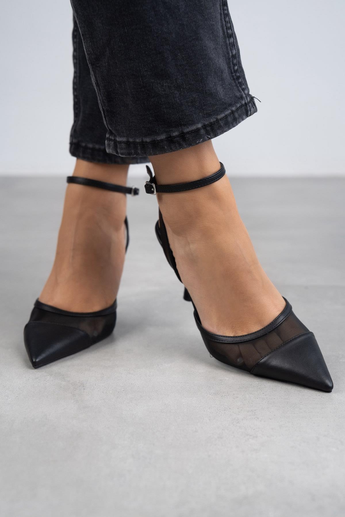 FİONA SİYAH DERİ STİLETTO SİYAH DERİ