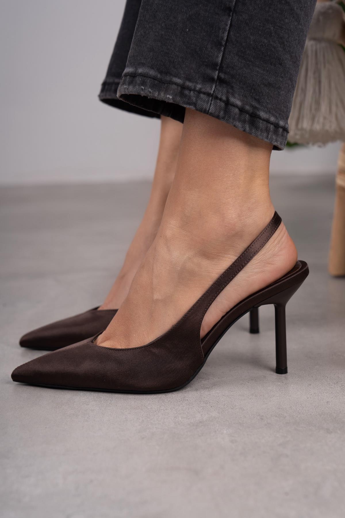 GRACE KAHVE SATEN MAT AYAKKABI KAHVE