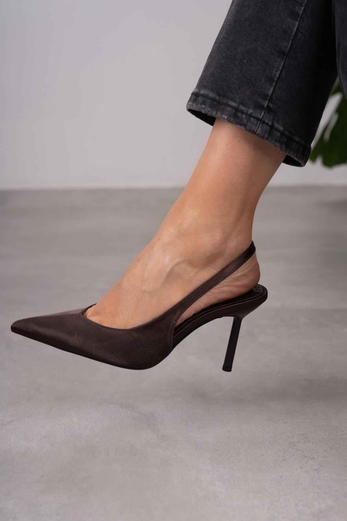 GRACE KAHVE SATEN MAT AYAKKABI KAHVE