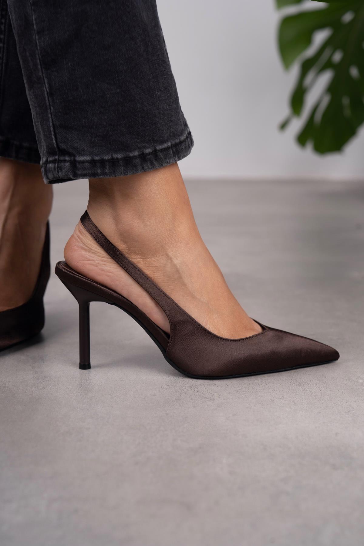 GRACE KAHVE SATEN MAT AYAKKABI KAHVE