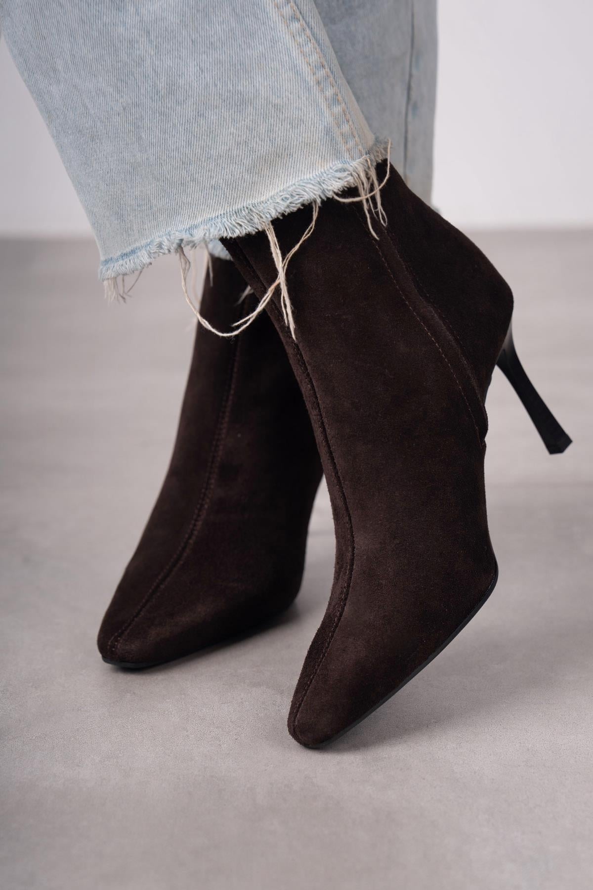 İSABEL KOYU KAHVE SÜET BOT KAHVE