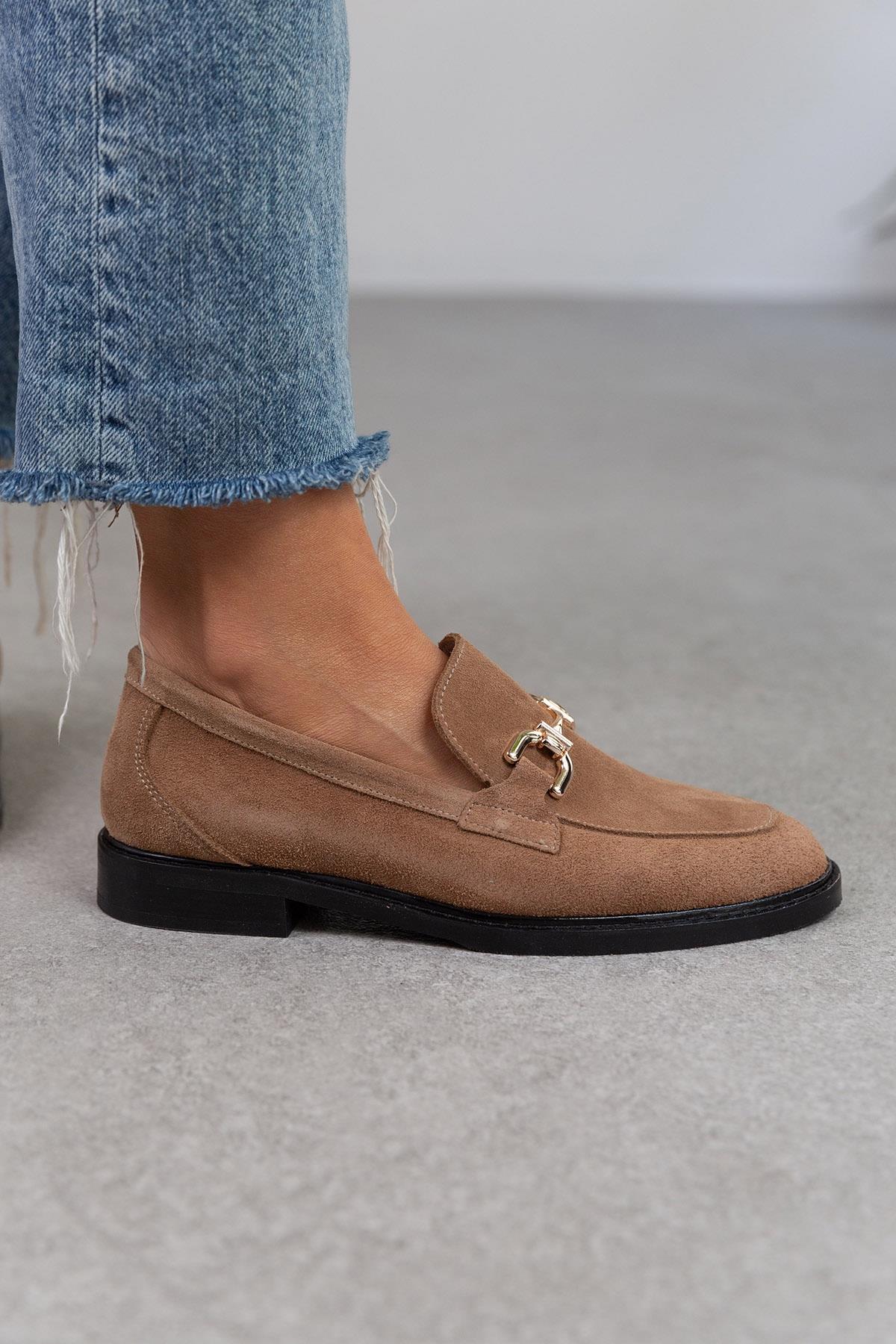 JİLL AÇIK KAHVE SÜET LOAFER TÜTÜN