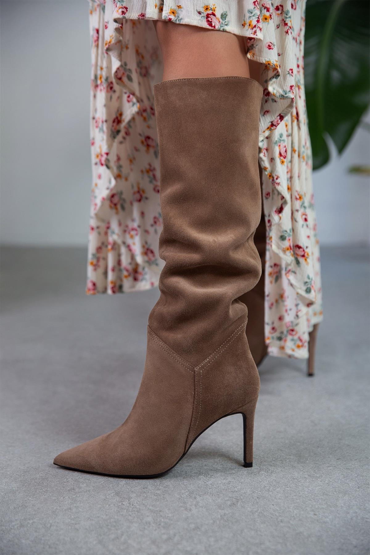 KİSS AÇIK KAHVE SÜET ÇİZME KAHVE