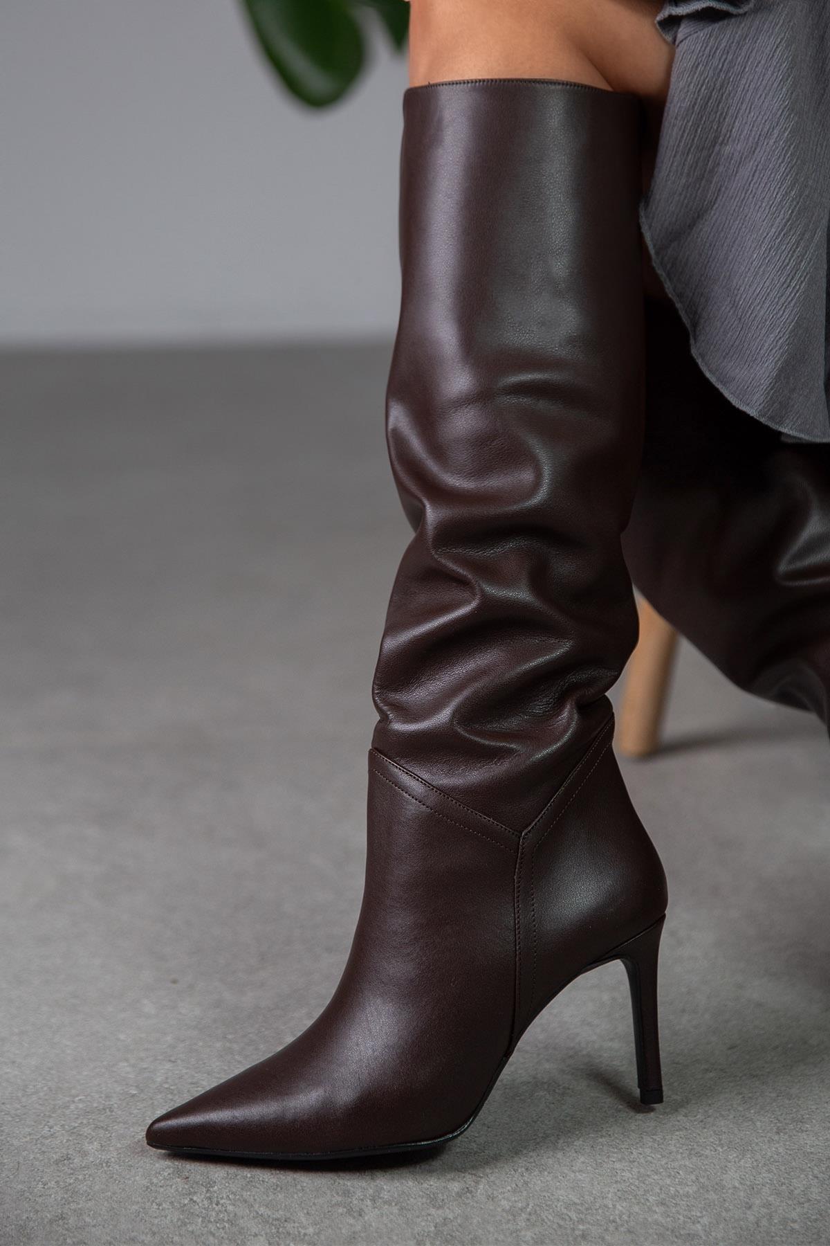 KİSS KAHVE DERİ ÇİZME KAHVE