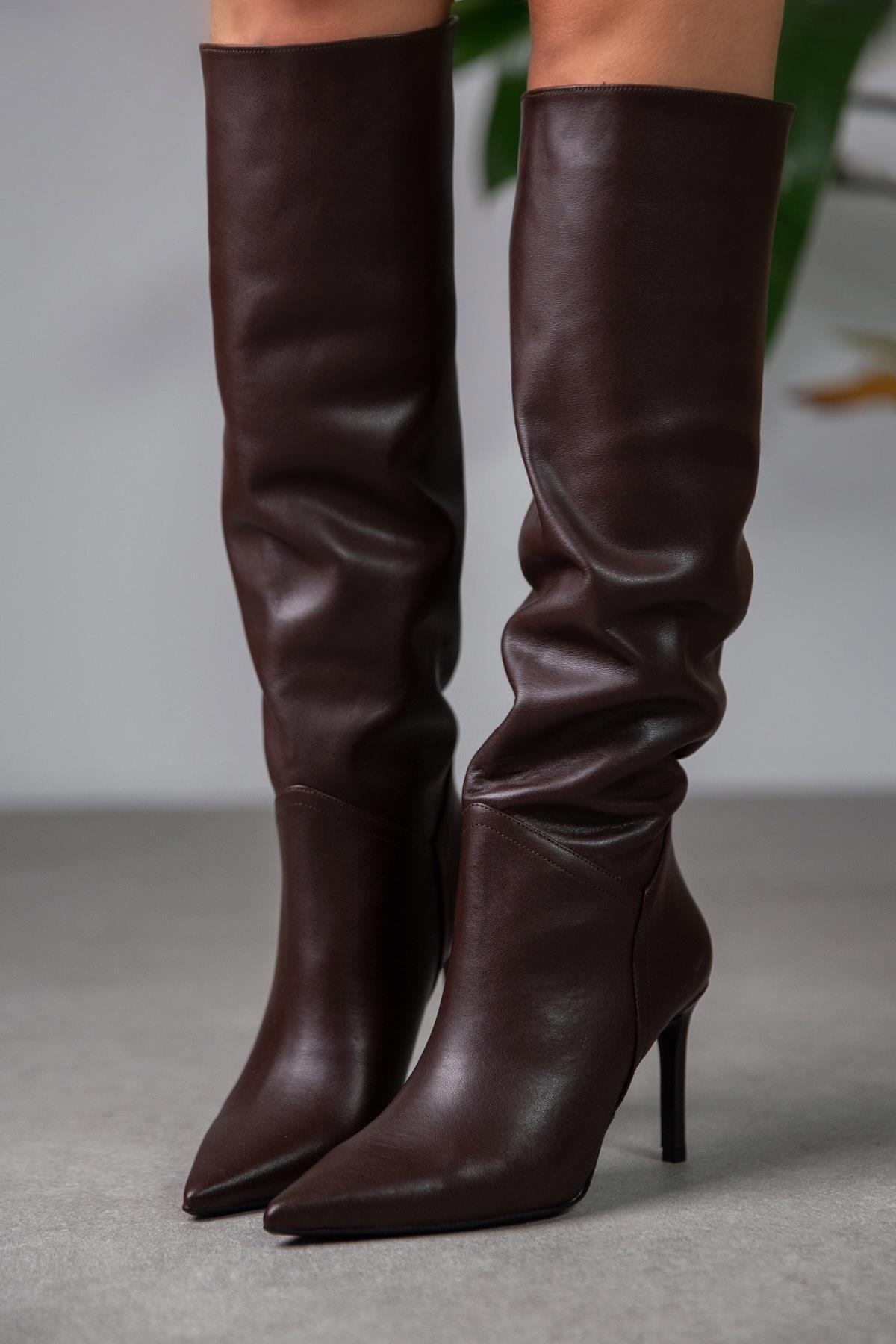 KİSS KAHVE DERİ ÇİZME KAHVE